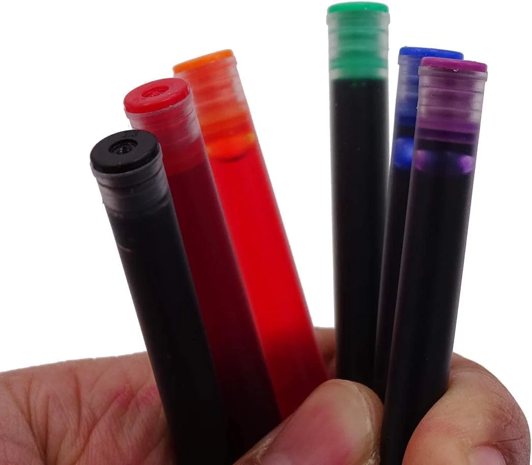 Jinhao 30 PCS Fountain Pen Ink Cartridges Refill Set – 6 Colors (Black, Blue, Green, Pink, Red, Orange) - Image 4