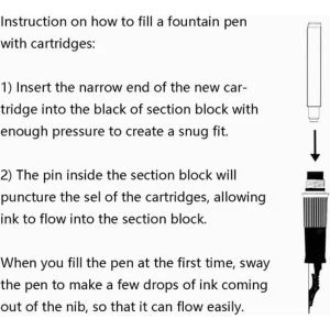 Jinhao 30 PCS Fountain Pen Ink Cartridges Refill Set – 6 Colors (Black, Blue, Green, Pink, Red, Orange) - Image 7