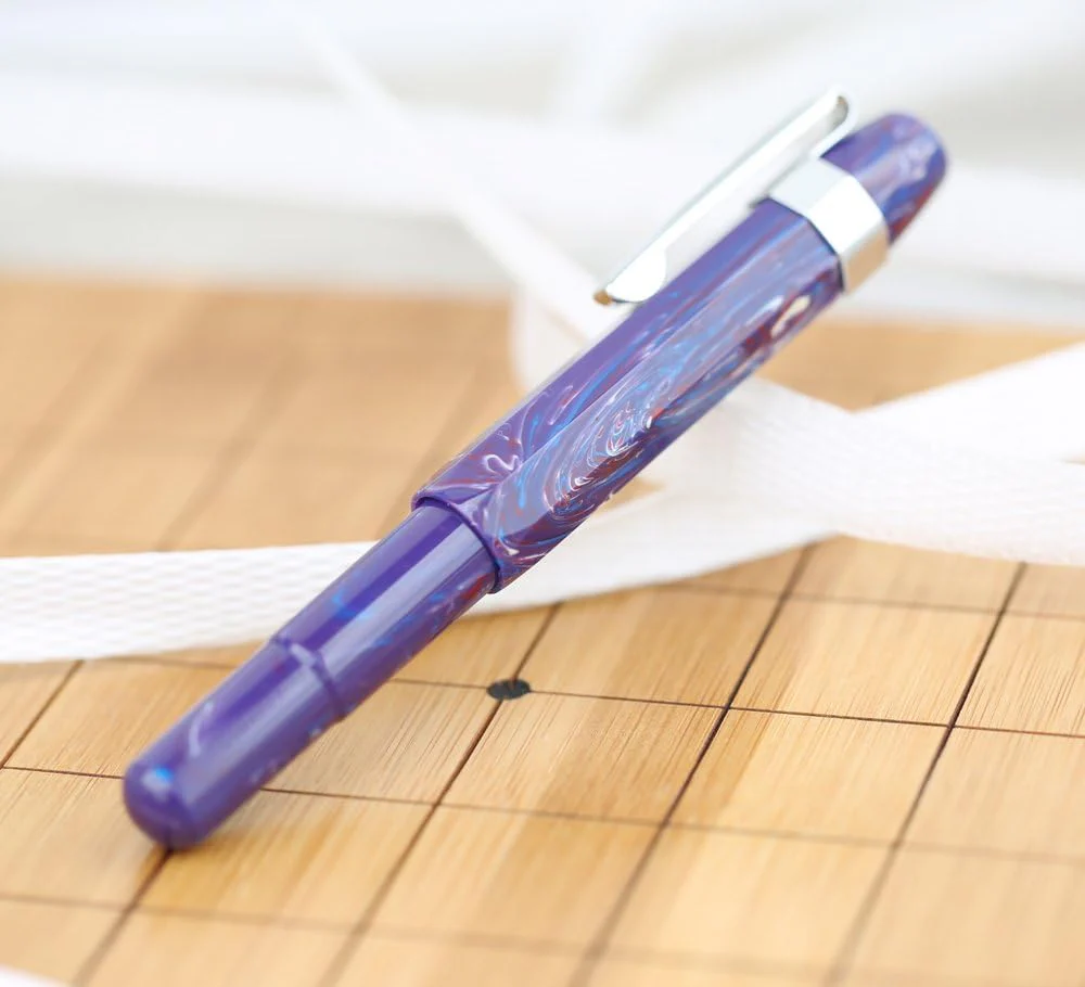 Delike Alpha Resin Fountain Pen – Extra Fine 0.38mm Nib, Vintage Pocket Pen (Lilac) - Image 3