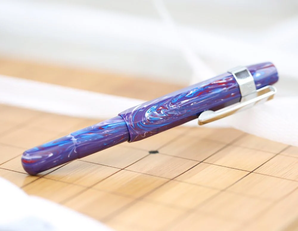 Delike Alpha Resin Fountain Pen – Extra Fine 0.38mm Nib, Vintage Pocket Pen (Lilac) - Image 4