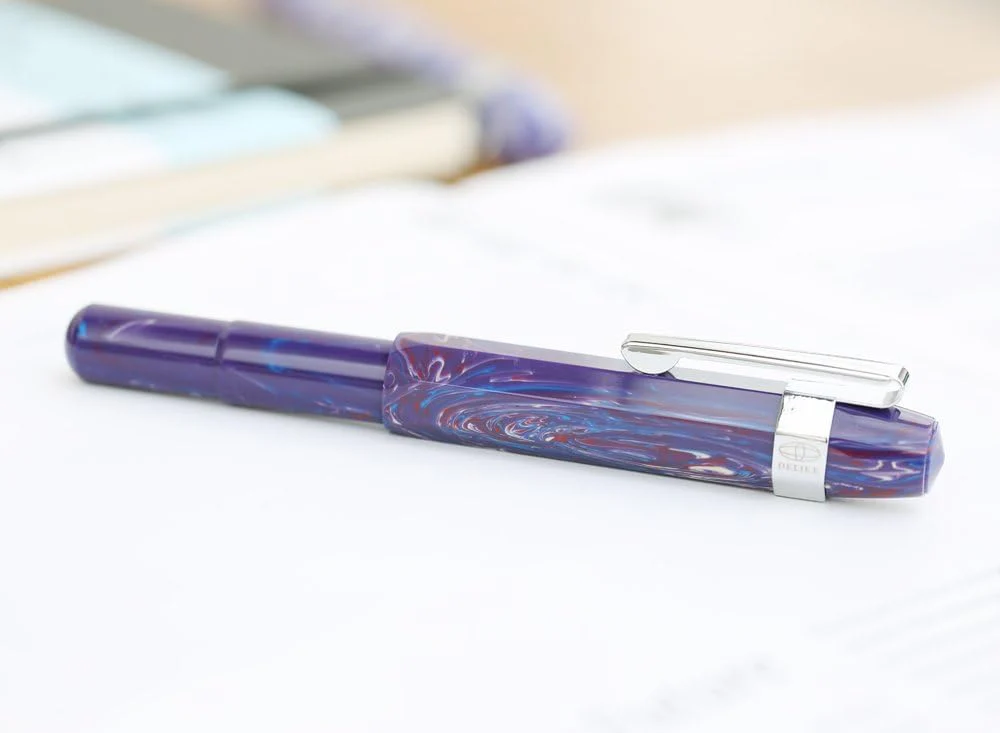 Delike Alpha Resin Fountain Pen – Extra Fine 0.38mm Nib, Vintage Pocket Pen (Lilac) - Image 5