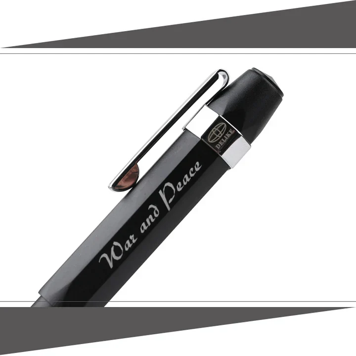 Delike Black Fine Nib Pocket Fountain Pen – Smooth Handwriting, Raw Brass Finish - Image 4