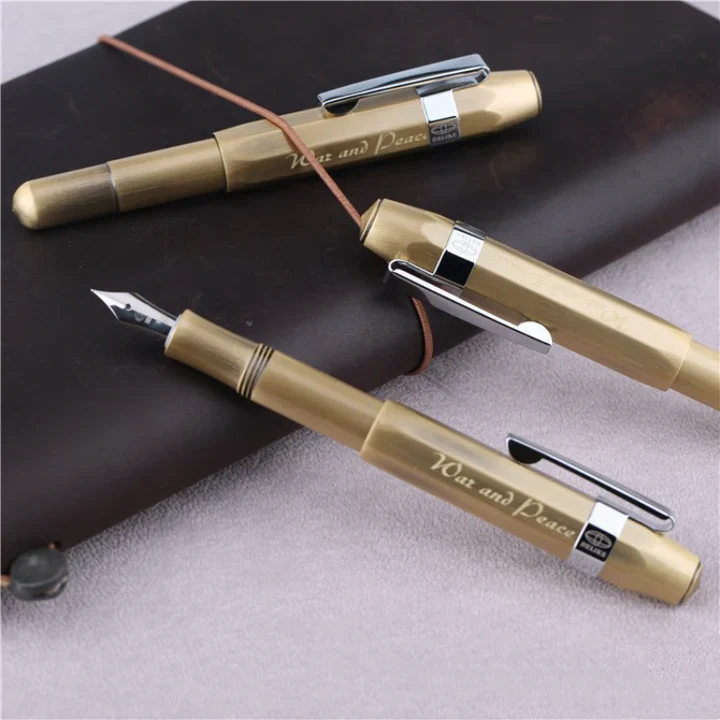 Delike Brass Fine Nib Pocket Fountain Pen – Smooth Handwriting, Raw Brass Finish - Image 2