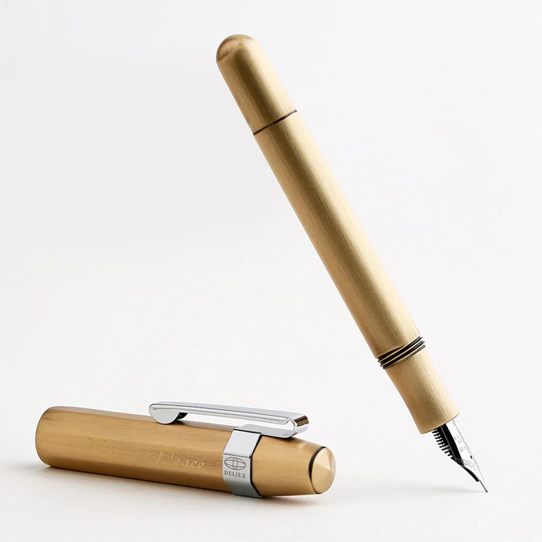 Delike Brass Fine Nib Pocket Fountain Pen – Smooth Handwriting, Raw Brass Finish - Image 3