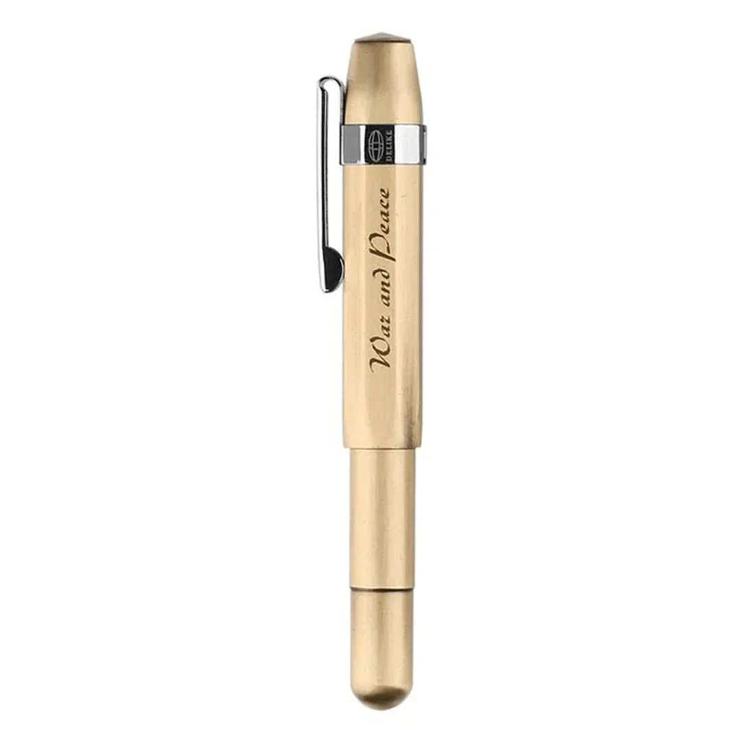 Delike Brass Fine Nib Pocket Fountain Pen – Smooth Handwriting, Raw Brass Finish - Image 5