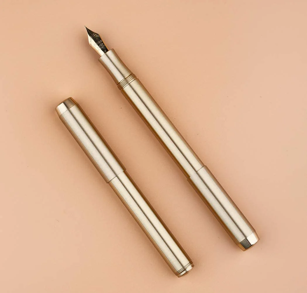 Delike Brass Fountain Pen – Fine Nib, Bullet Shape, Pocket-Sized Travel Pen - Image 3