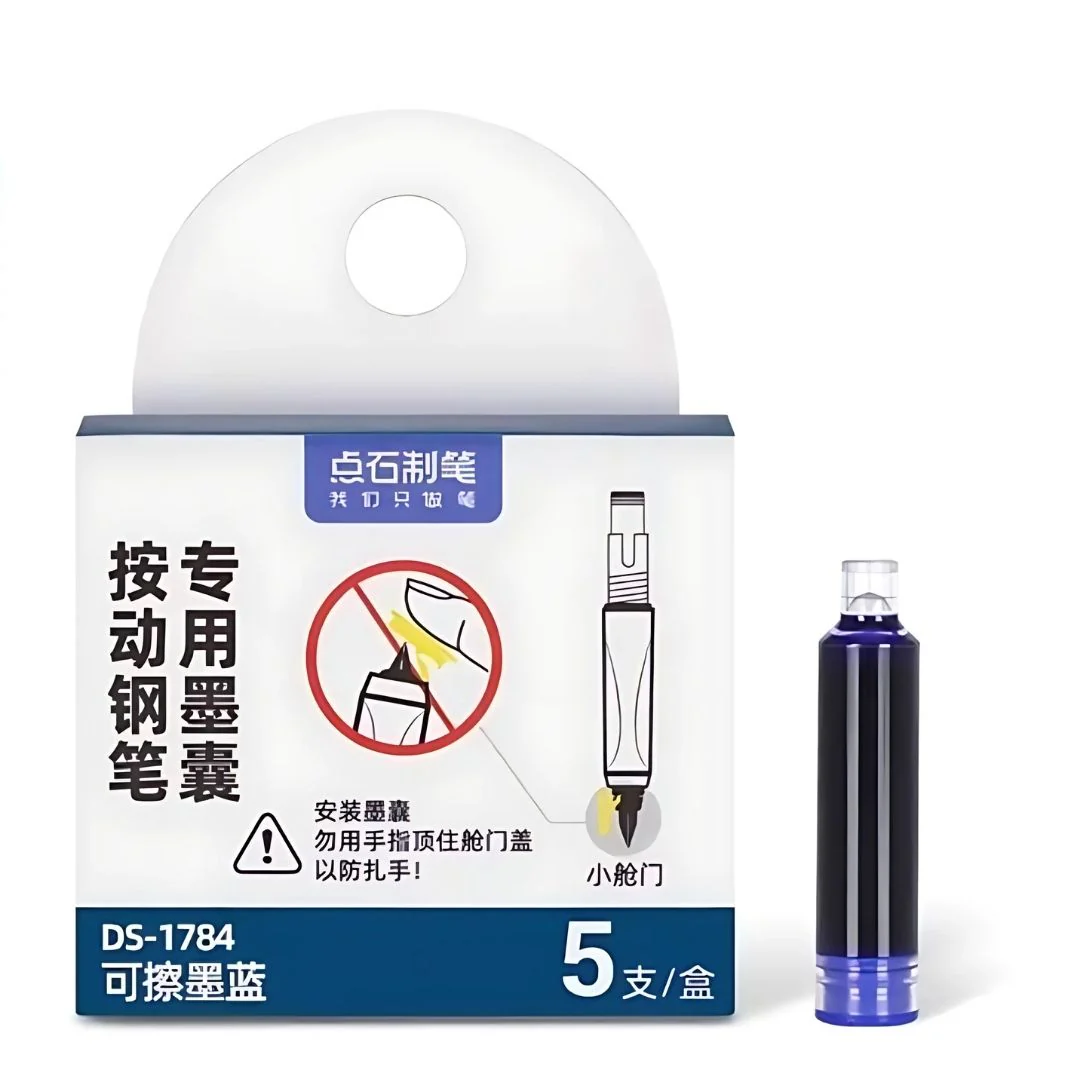 Dian Shi 1784 – Retractable Fountain Pen with 0.38mm Extra Fine Nib – Smooth Writing, 5 Blue Ink Refills (Lavender) - Image 10