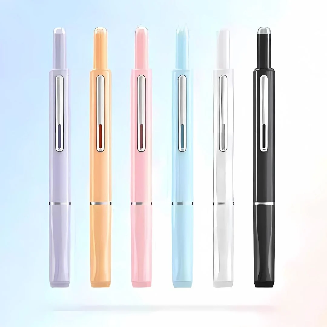 Dian Shi 1784 – Retractable Fountain Pen with 0.38mm Extra Fine Nib – Smooth Writing, 5 Blue Ink Refills (Lavender) - Image 8