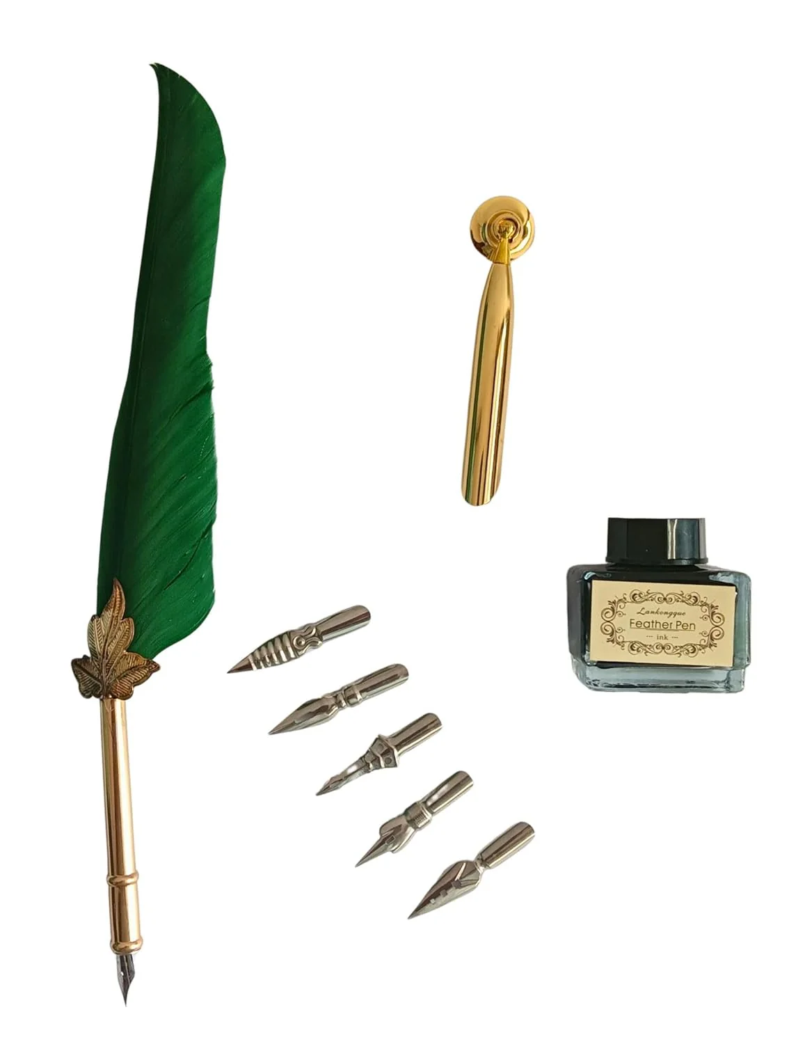 Feather Quill Pen and Ink Set – Antique Calligraphy Dip Pen with 5 Extra Nibs, Vintage Writing & Calligraphy Set - Image 14