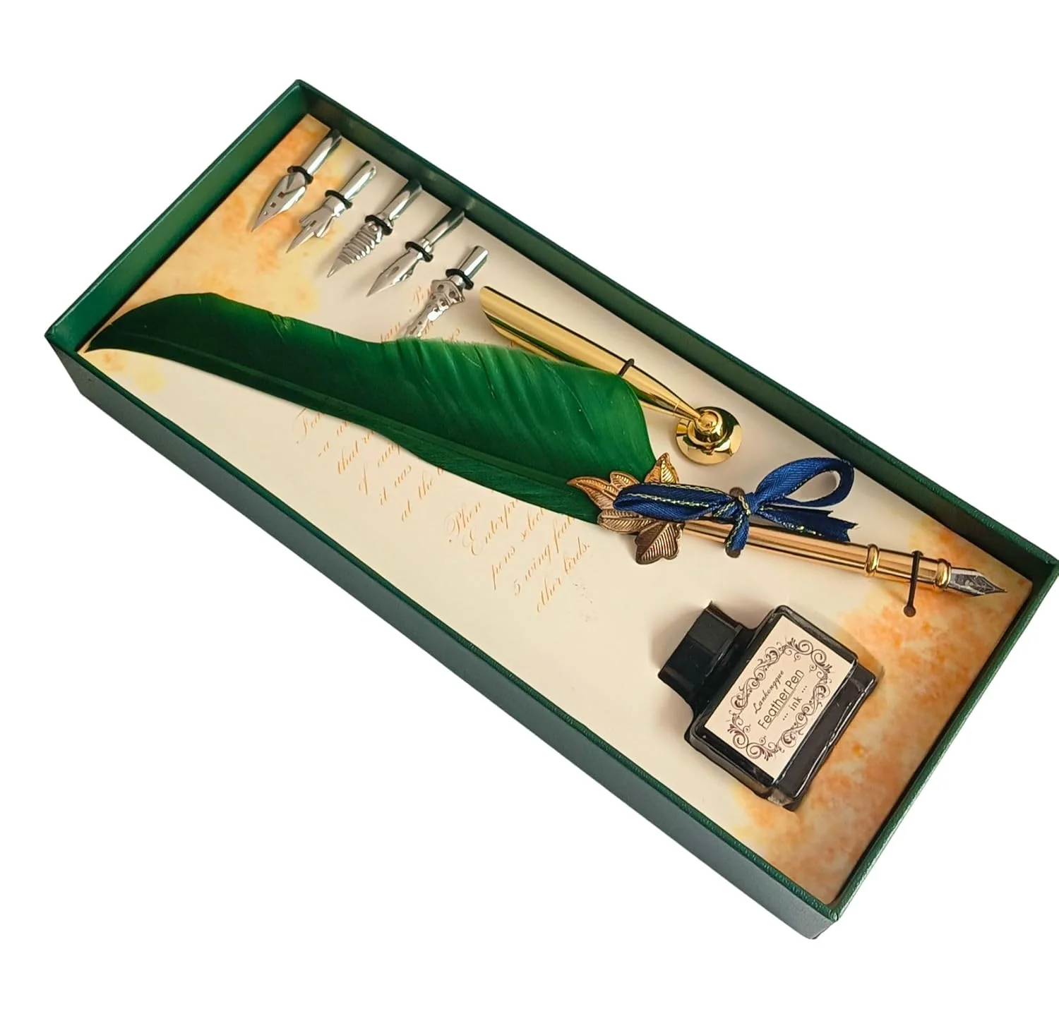 Feather Quill Pen and Ink Set – Antique Calligraphy Dip Pen with 5 Extra Nibs, Vintage Writing & Calligraphy Set - Image 15