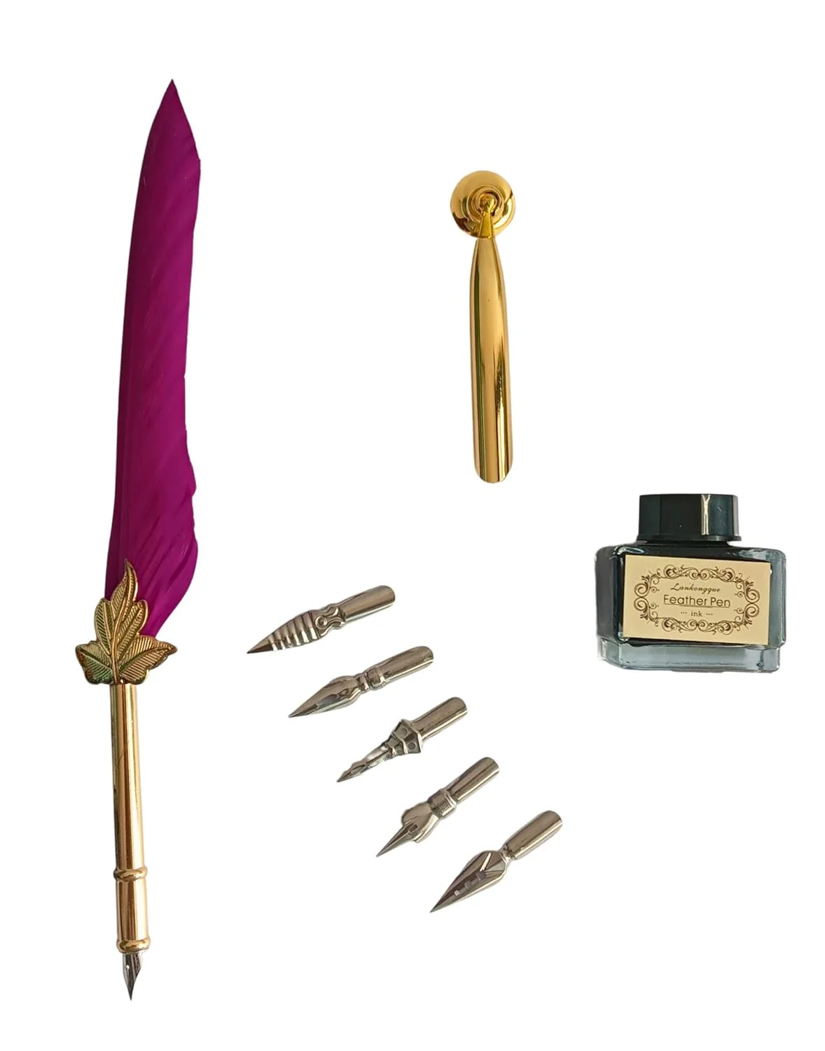 Feather Quill Pen and Ink Set – Antique Calligraphy Dip Pen with 5 Extra Nibs, Vintage Writing & Calligraphy Set - Image 22