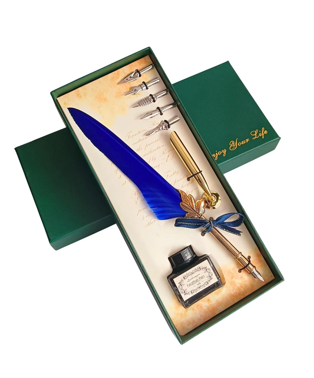 Feather Quill Pen and Ink Set – Antique Calligraphy Dip Pen with 5 Extra Nibs, Vintage Writing & Calligraphy Set - Image 25