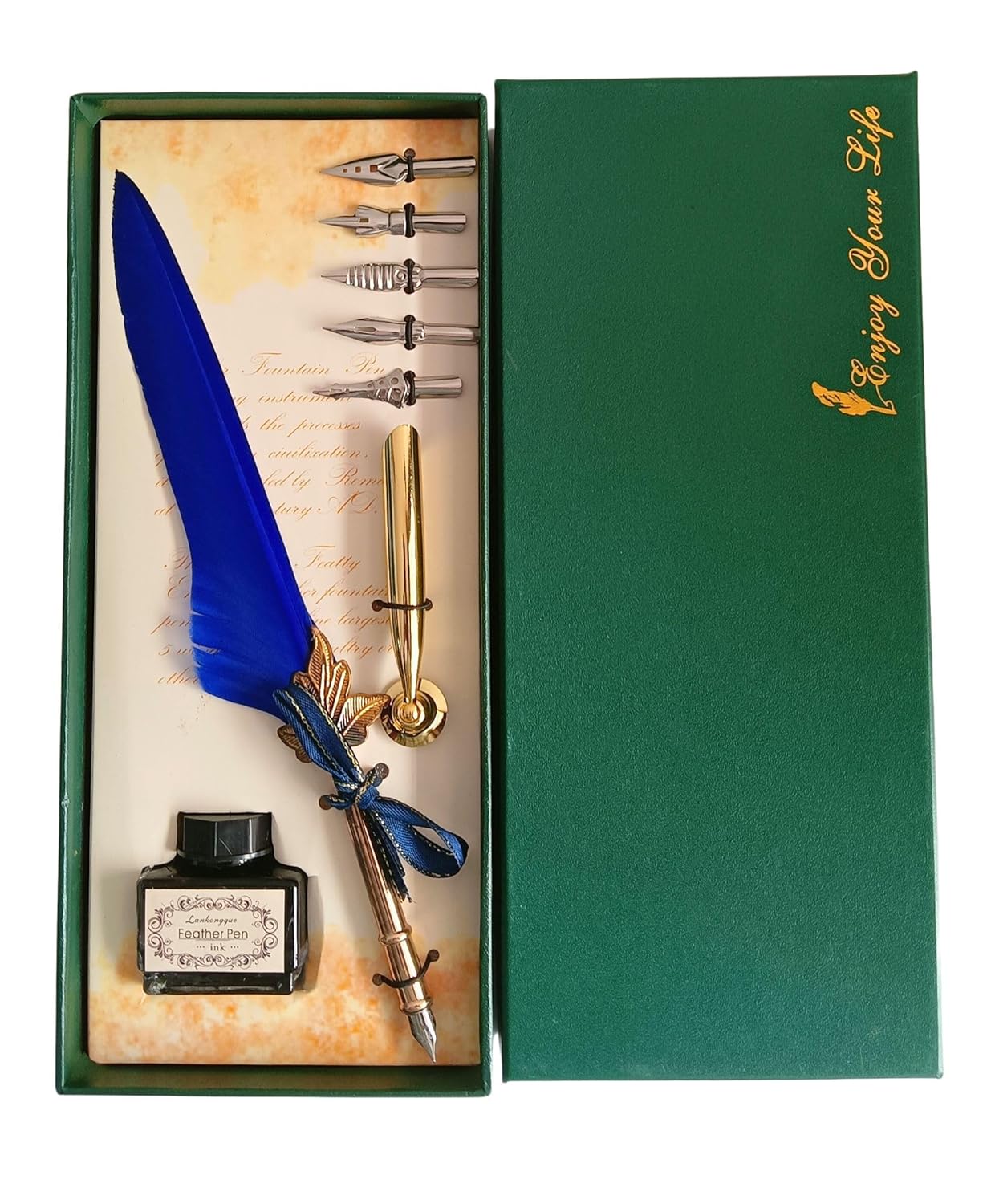 Feather Quill Pen and Ink Set – Antique Calligraphy Dip Pen with 5 Extra Nibs, Vintage Writing & Calligraphy Set - Image 28