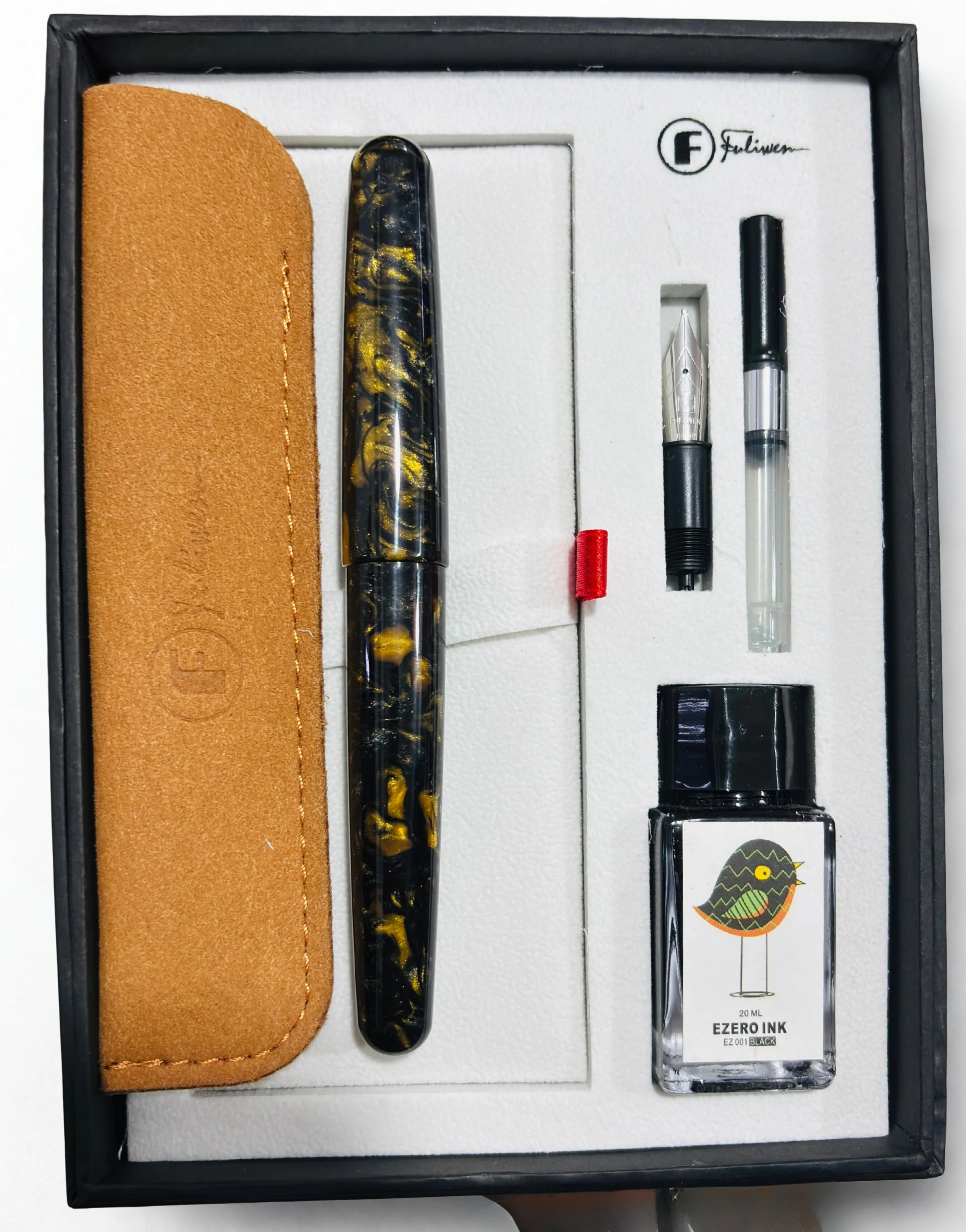 Fuliwen 017 Resin Fountain Pen - Medium Iridium Nib 0.7mm, Acrylic Body, Smooth Writing Ink Pen with Converter for Office, School & Gifts - Image 9