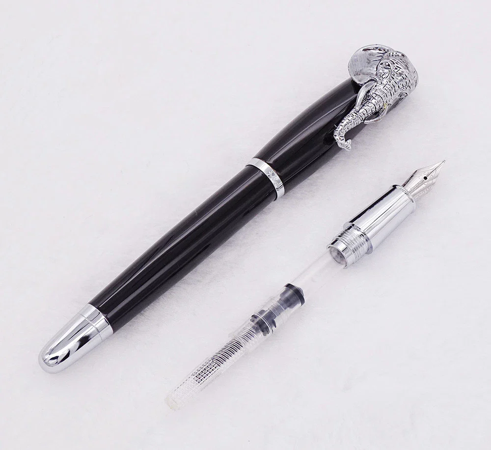 Fuliwen Elephant Cap Fountain Pen-Medium 0.7mm Nib, Push Cap, Vintage Metal 135mm Writing Pen for Office School Gifts - Image 5