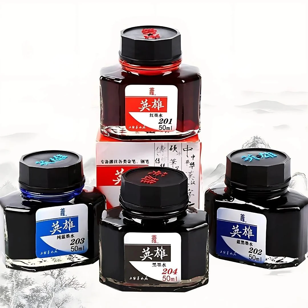 Hero 50ML Fountain Pen Ink – Non-Carbon, Smooth Writing, Professional Quality Ink Bottle (Red / Blue / Black / Blue-Black) - Image 5