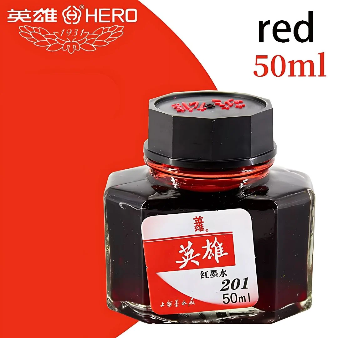 Hero 50ML Fountain Pen Ink – Non-Carbon, Smooth Writing, Professional Quality Ink Bottle (Red / Blue / Black / Blue-Black) - Image 6