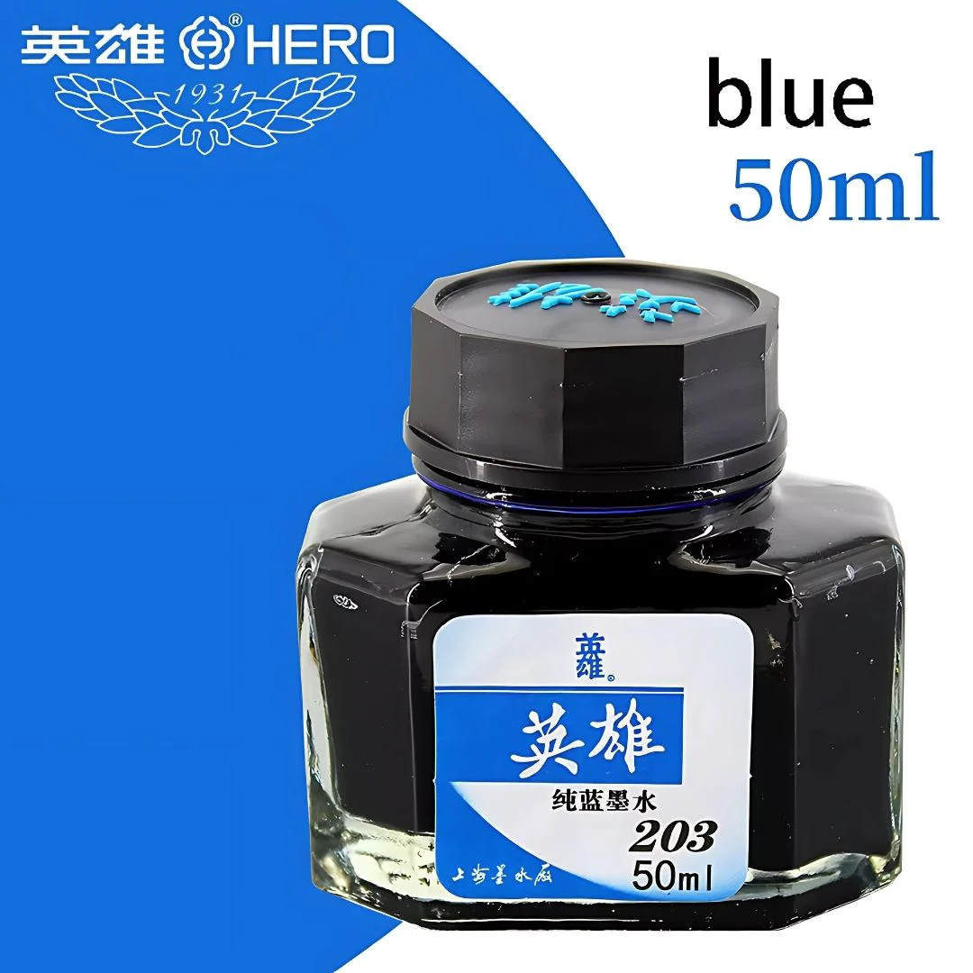 Hero 50ML Fountain Pen Ink – Non-Carbon, Smooth Writing, Professional Quality Ink Bottle (Red / Blue / Black / Blue-Black) - Image 8