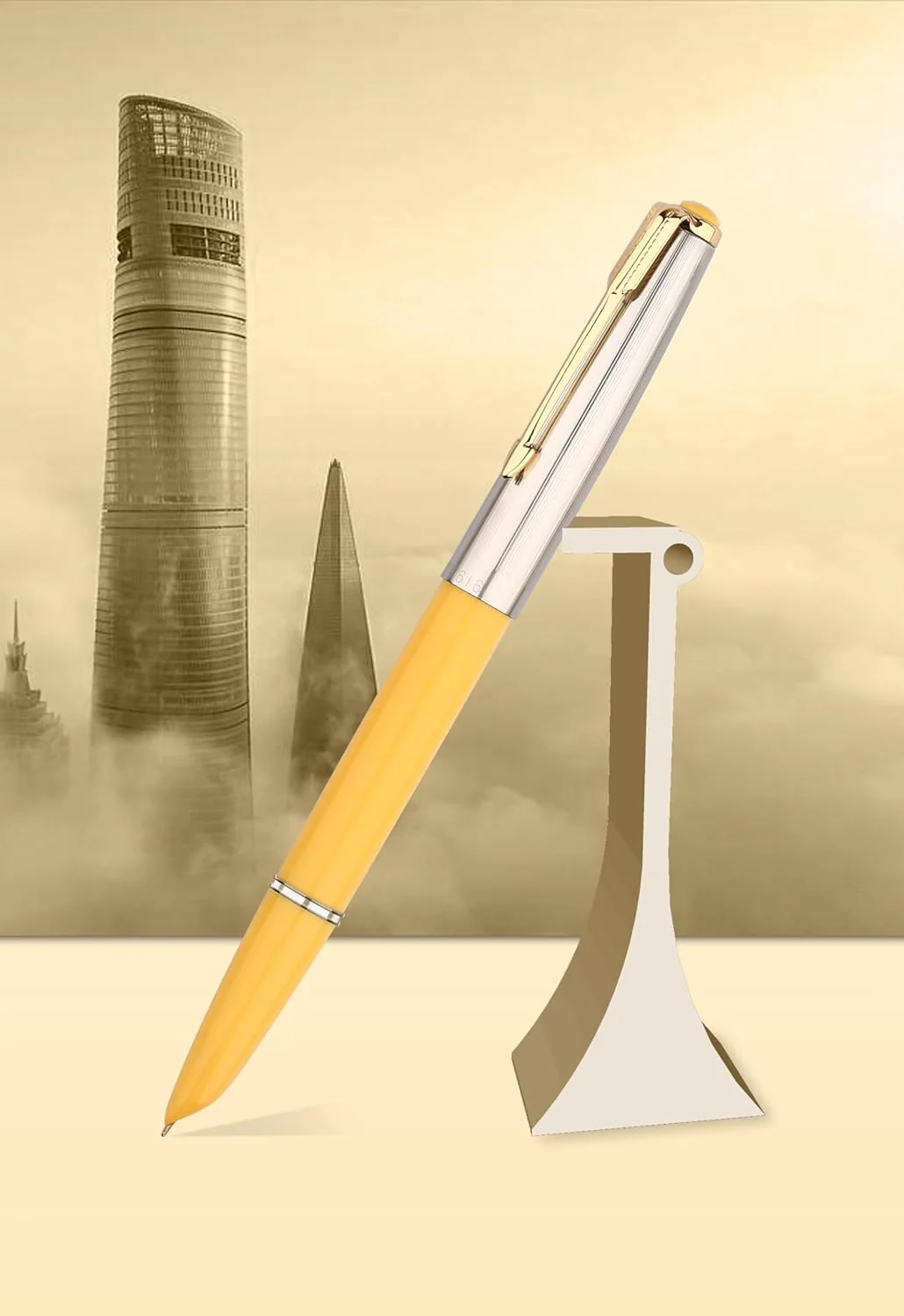 Hero 616 Fountain Pen with Iridium Extra-Fine 0.3mm Nib – Gold Cap, Smooth Writing, Lightweight Design with Converter – Available in Black, White, Yellow, Blue & Red - Image 8