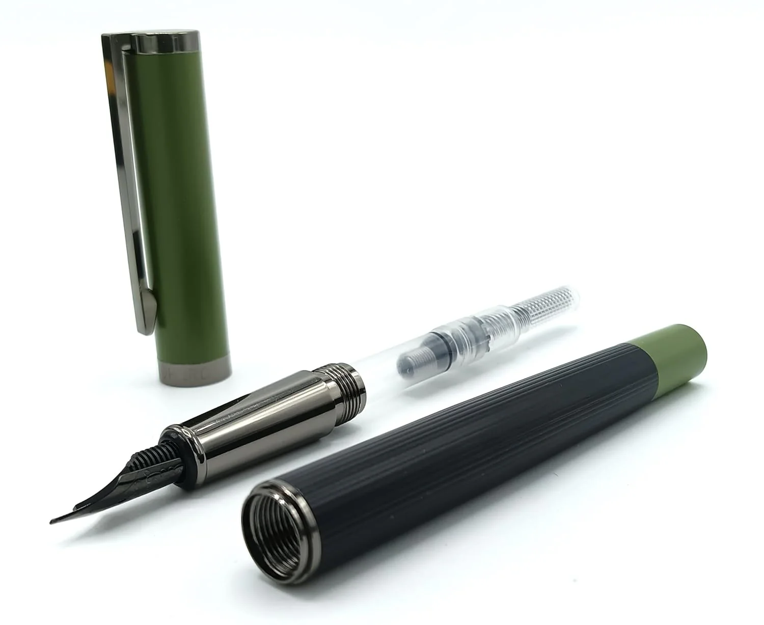 Hero 6192 Green Fountain Pen Set with Ink Bottle, Cartridges, Converter, and Premium Packaging – Fine Nib [Silver Chrome] - Image 4