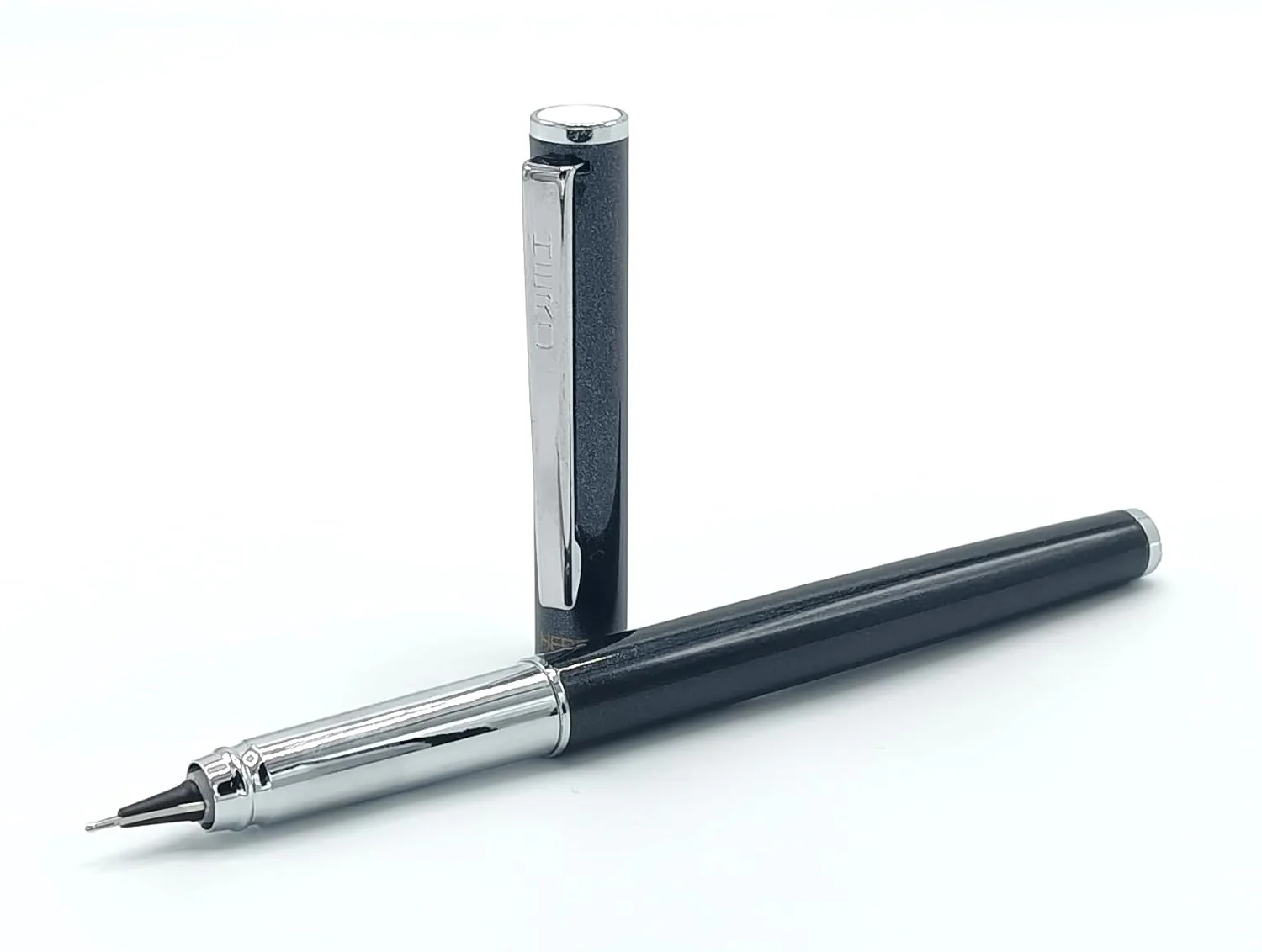Hero 70 All-Rounder Metal Body Fountain Pen with Smooth 360-Degree Angle Nib – Fixed Converter and Chrome Trims (Black) - Image 2