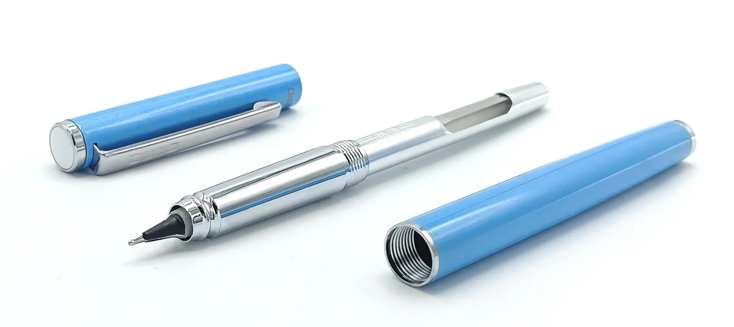 Hero 70 All-Rounder Metal Body Fountain Pen with Smooth 360-Degree Angle Nib – Fixed Converter and Chrome Trims (Skyblue) - Image 3