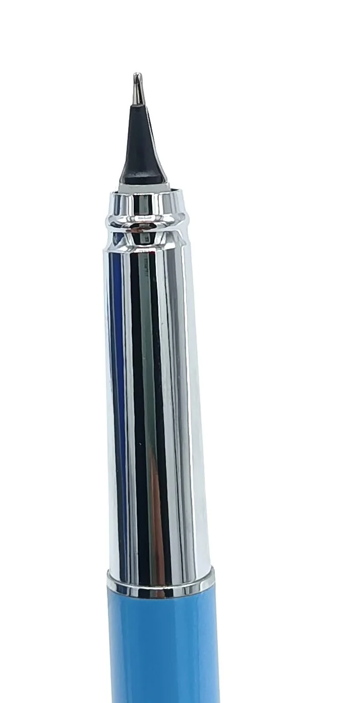 Hero 70 All-Rounder Metal Body Fountain Pen with Smooth 360-Degree Angle Nib – Fixed Converter and Chrome Trims (Skyblue) - Image 4