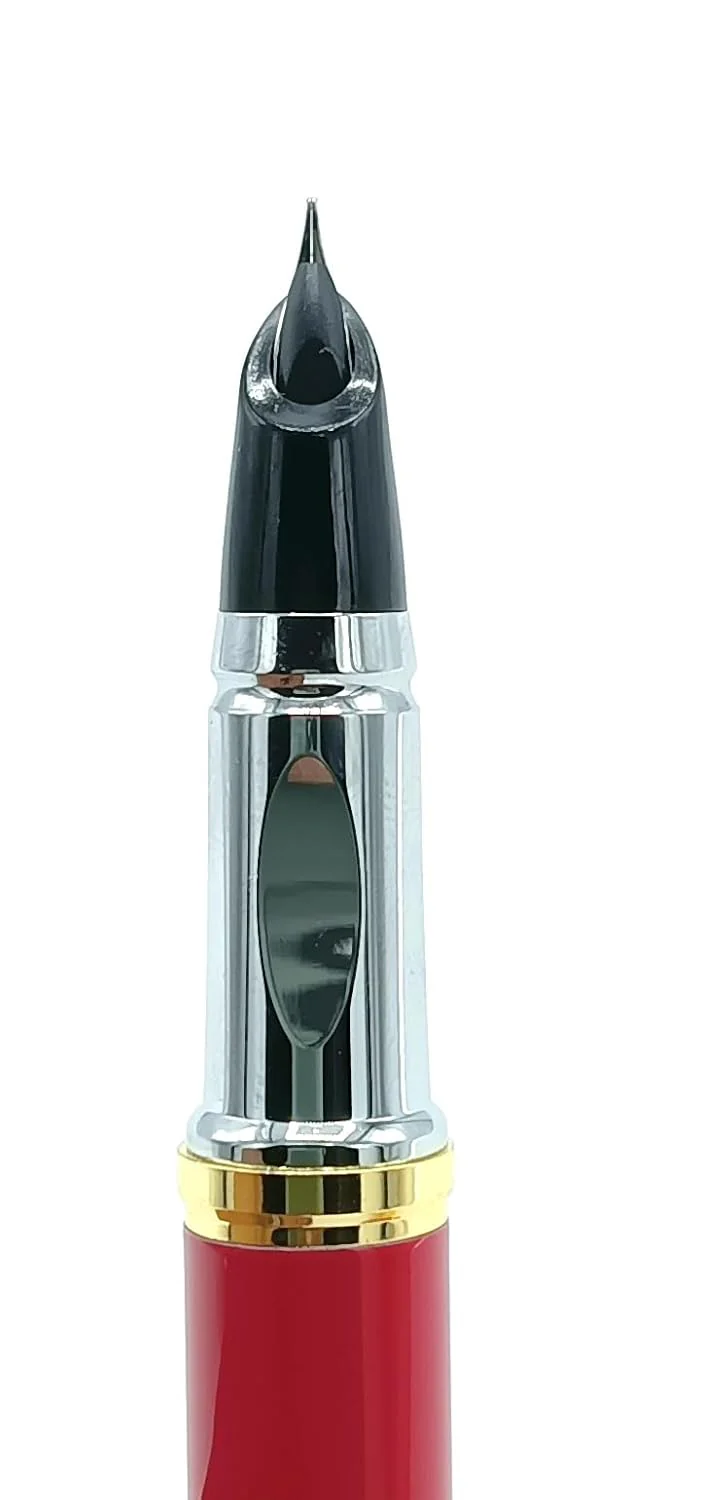 Hero 9320 Red Fountain Pen with 0.38mm Extra-Fine Nib and Gold Trims – Includes Ink Converter, Perfect for Office and Students - Image 4
