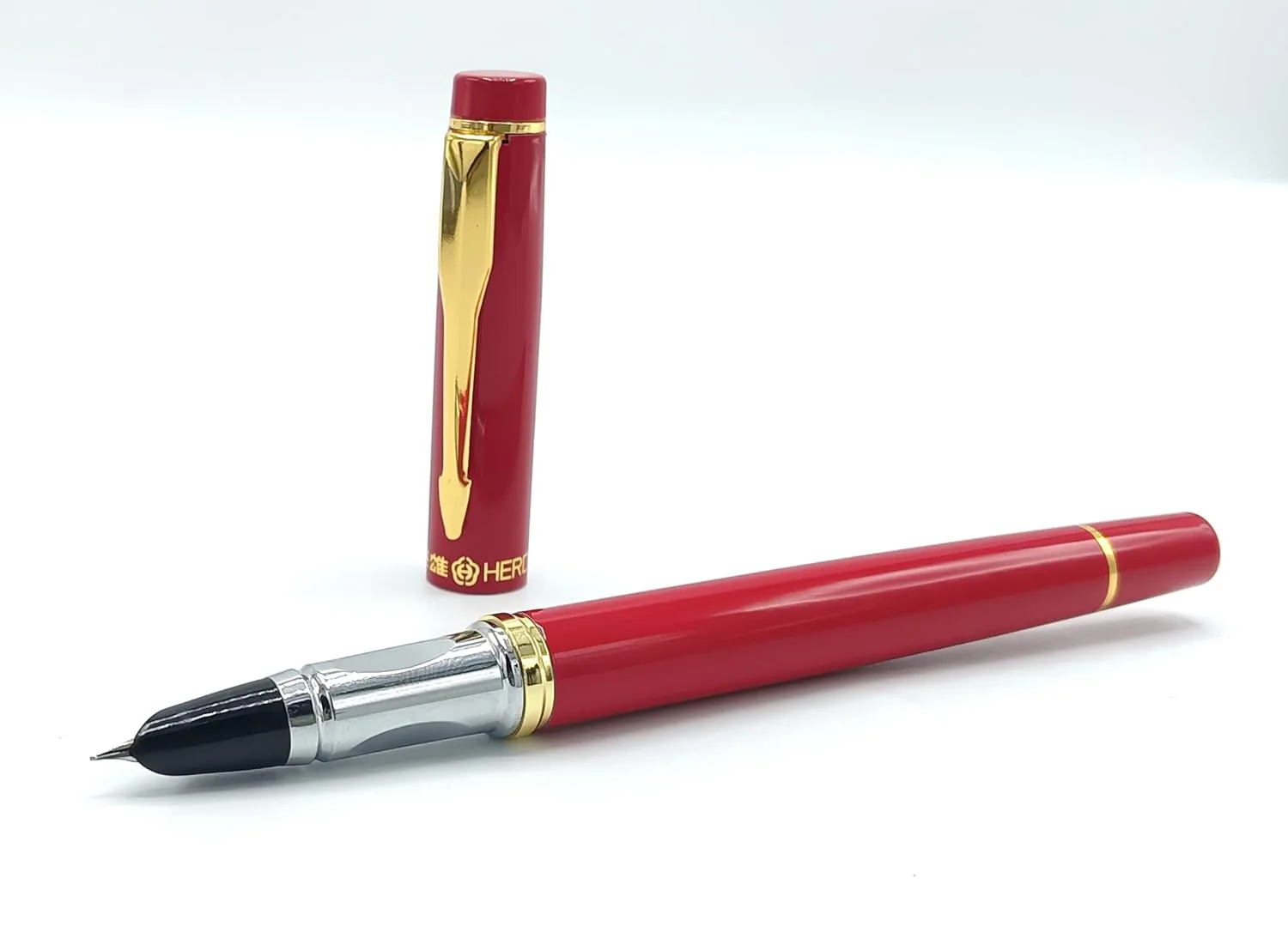 Hero 9320 Red Fountain Pen with 0.38mm Extra-Fine Nib and Gold Trims – Includes Ink Converter, Perfect for Office and Students - Image 7
