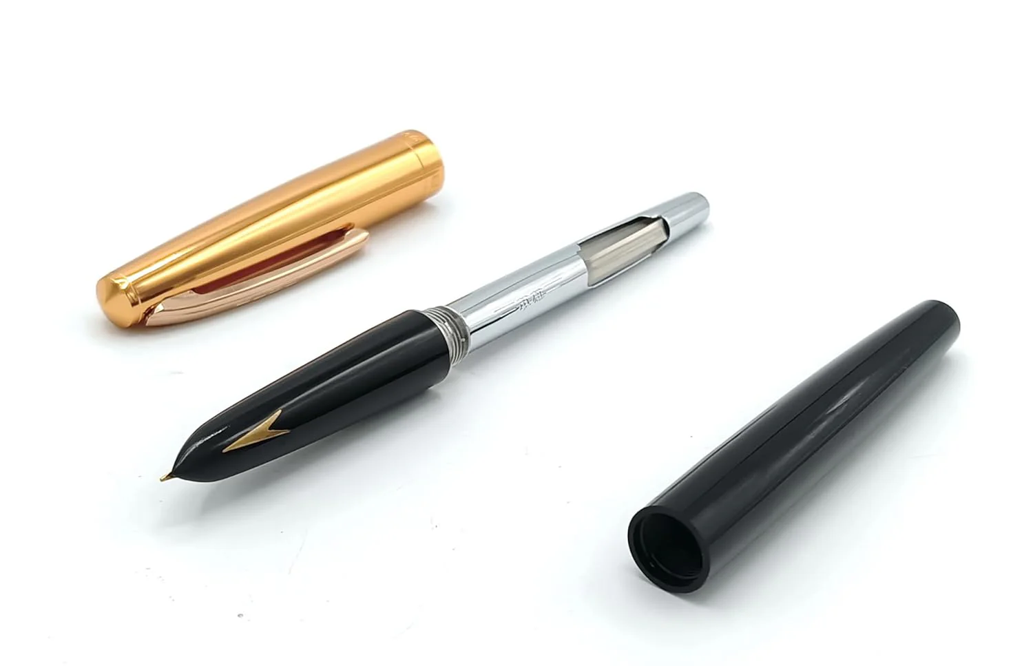 Hero Pen 330 Original Fountain Pen – Iridium Tipped Fine Nib, Gold Cap, Black Body - Image 2