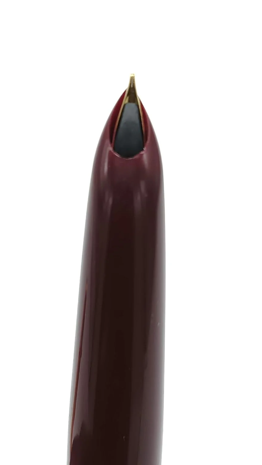 Hero Pen 330 Original Fountain Pen – Iridium Tipped Fine Nib, Gold Cap, Maroon Body - Image 3