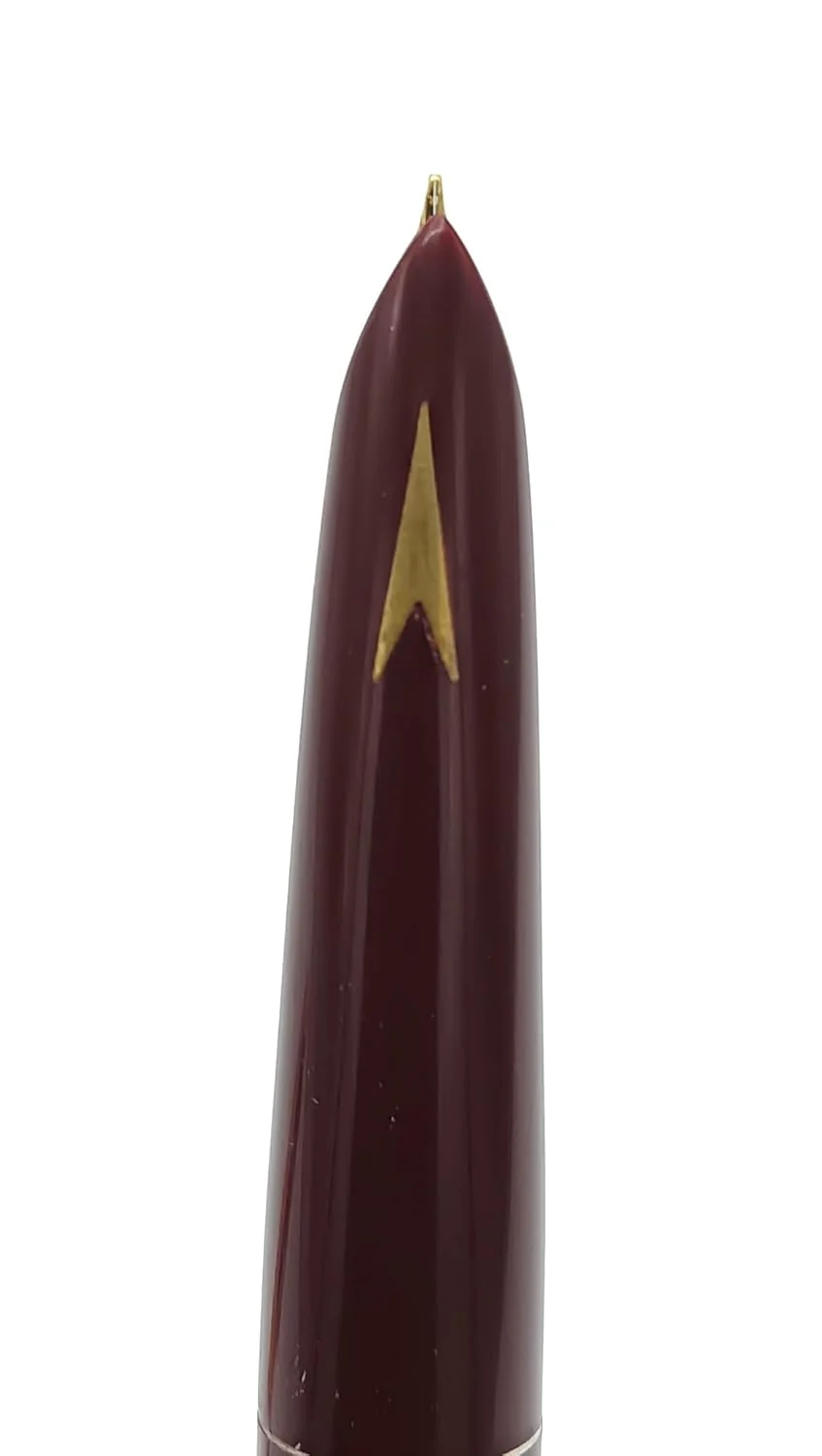 Hero Pen 330 Original Fountain Pen – Iridium Tipped Fine Nib, Gold Cap, Maroon Body - Image 4