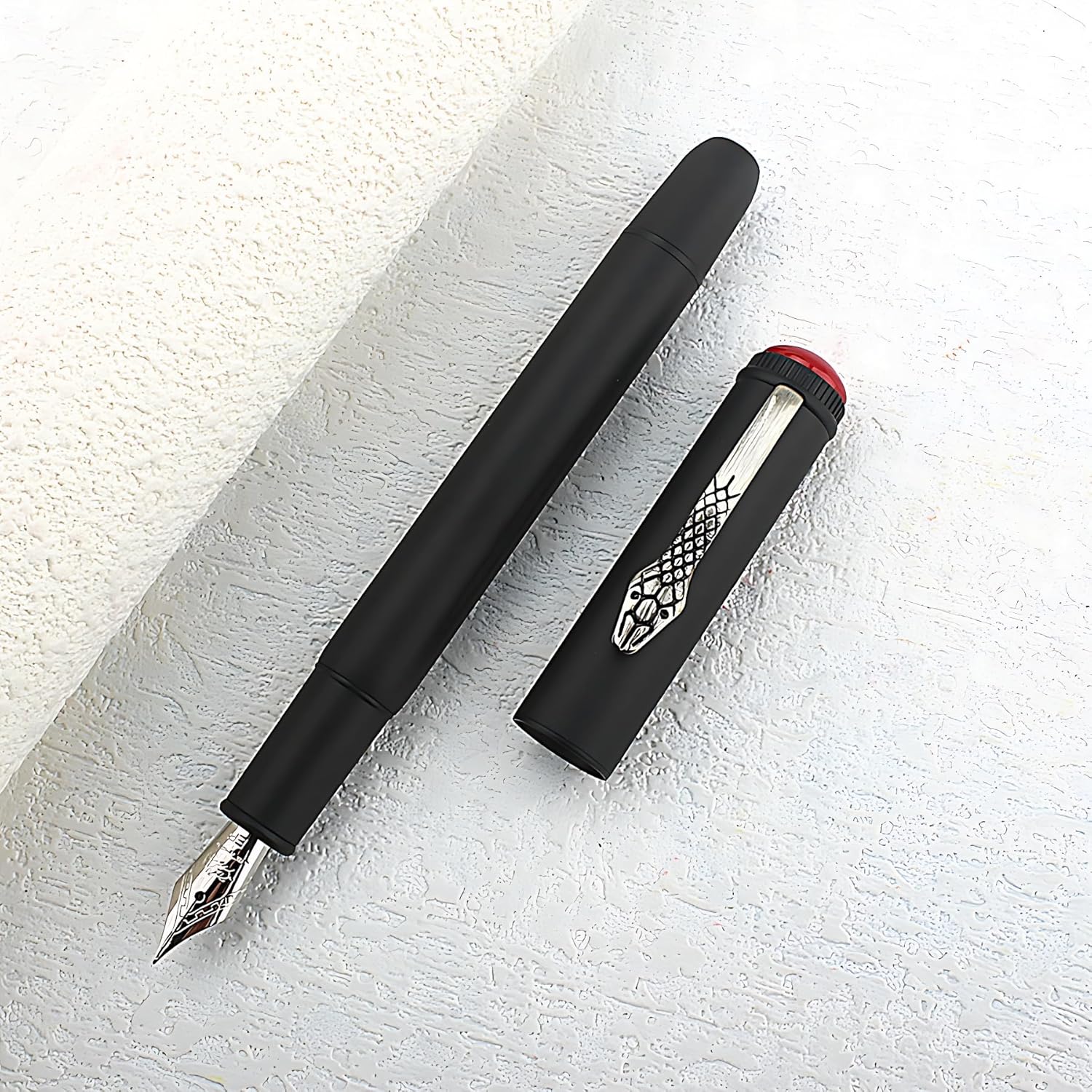 Jinhao 025 Fountain Pen Extra Fine Nib – Retro Snake Clip Design, Smooth Writing Metal Pen with Ink Converter – Calligraphy & Daily Writing Gift for Collectors & Writers - Image 2