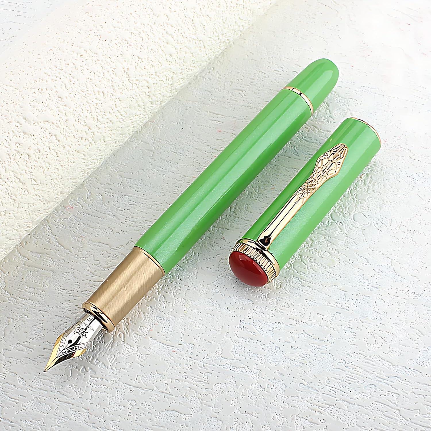 Jinhao 025 Fountain Pen Fine Nib – Retro Snake Clip Design, Smooth Writing Metal Pen with Ink Converter – Calligraphy & Daily Writing Gift for Collectors & Writers - Image 5