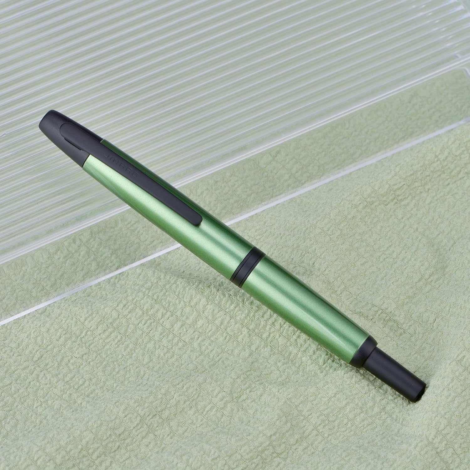 Jinhao 10 Capless Fountain Pen with Box – Matte Black, Sea Pine Green, Gradient Dark Blue, Retractable Fine Iridium Nib( Black Clip) Ink Converter Set - Image 9