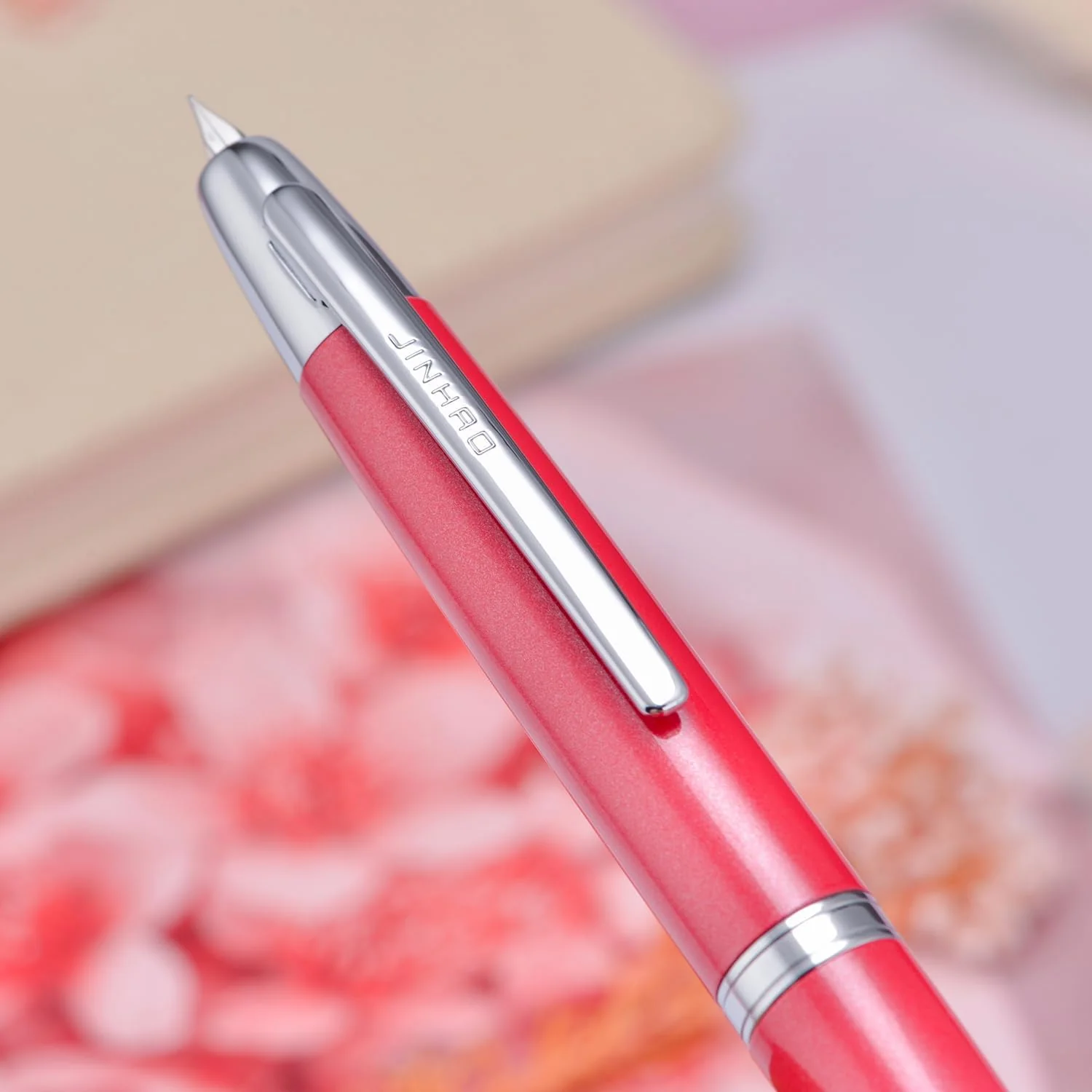 Jinhao 10 Capless Fountain Pen with Box, Retractable Fine Nib with Converter Set, Metal Body, Silver Clip Version - Image 14