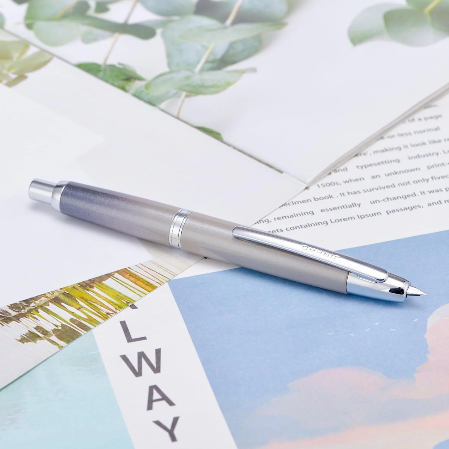 Jinhao 10 Capless Fountain Pen with Box, Retractable Fine Nib with Converter Set, Metal Body, Silver Clip Version - Image 15