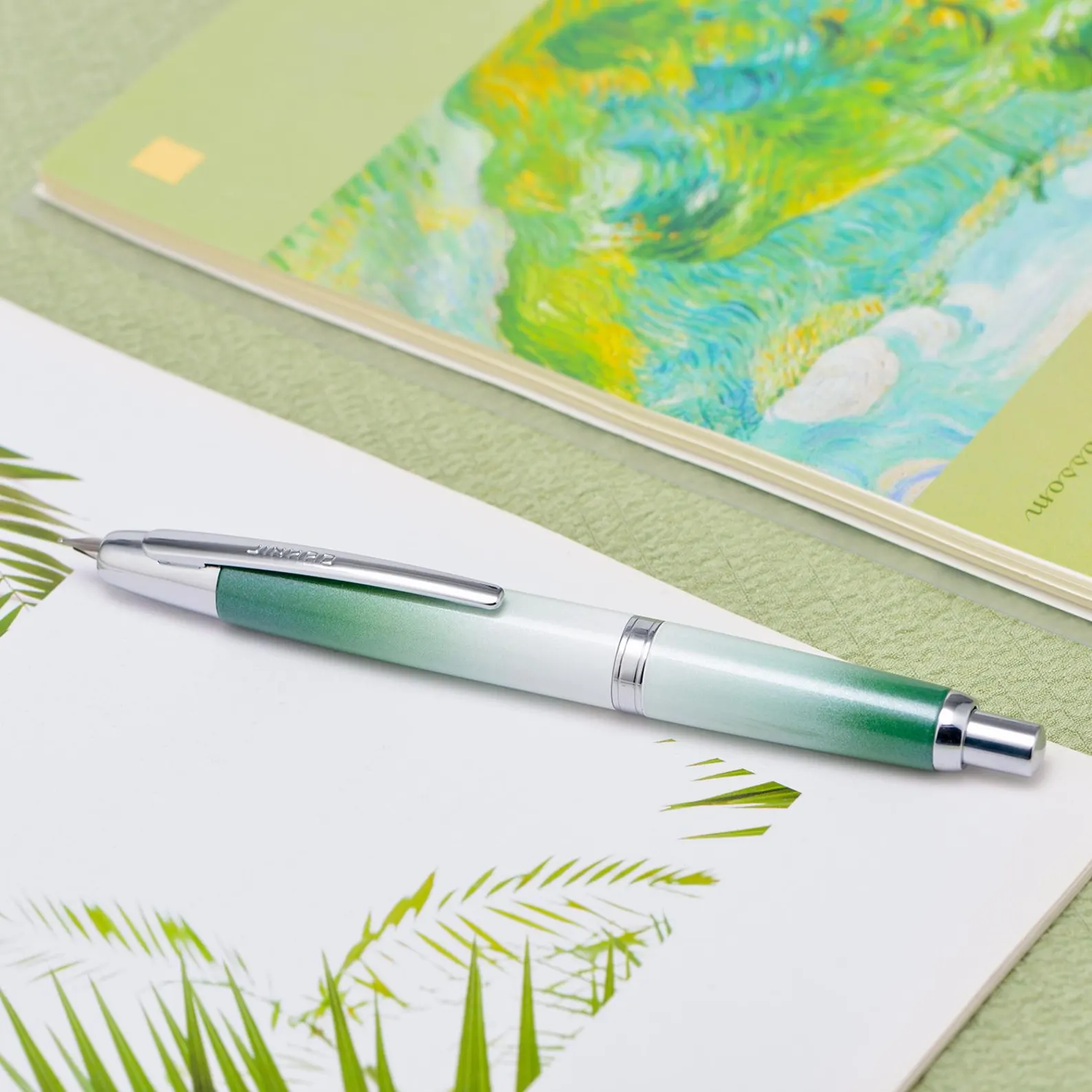 Jinhao 10 Capless Fountain Pen with Box, Retractable Fine Nib with Converter Set, Metal Body, Silver Clip Version - Image 7
