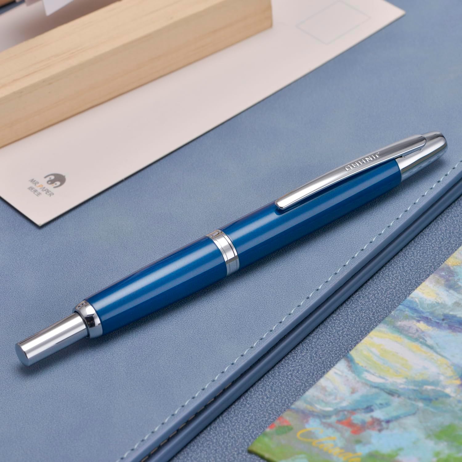 Jinhao 10 Capless Fountain Pen with Box,Retractable Fine Nib with Ink Converter Set (Silver Clip) - Image 13