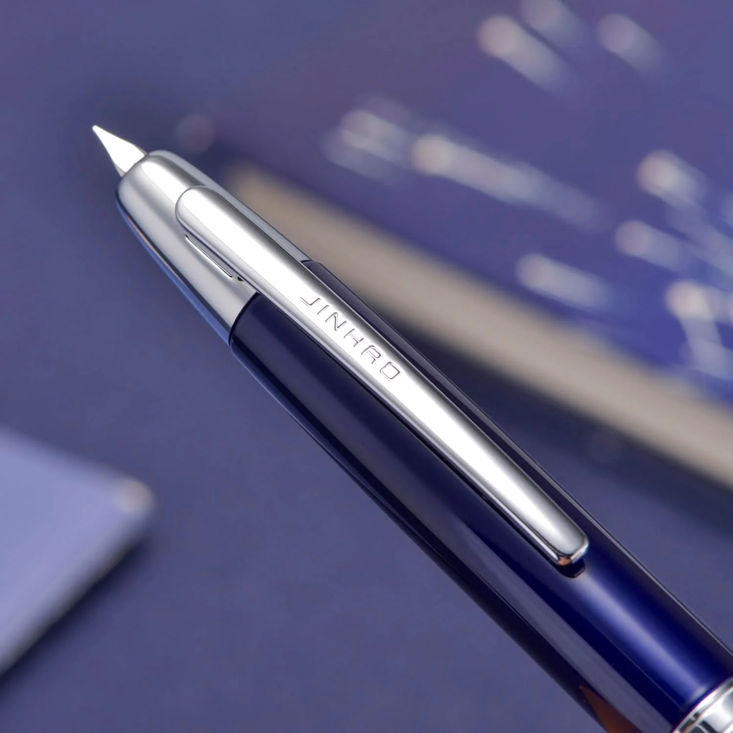 Jinhao 10 Capless Fountain Pen with Box,Retractable Fine Nib with Ink Converter Set (Silver Clip) - Image 20