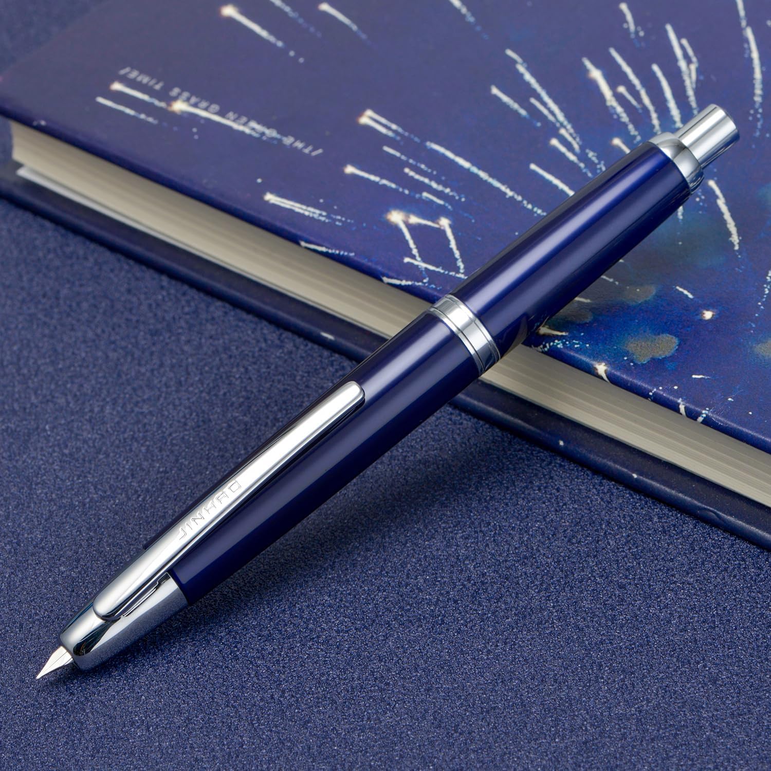 Jinhao 10 Capless Fountain Pen with Box,Retractable Fine Nib with Ink Converter Set (Silver Clip) - Image 22