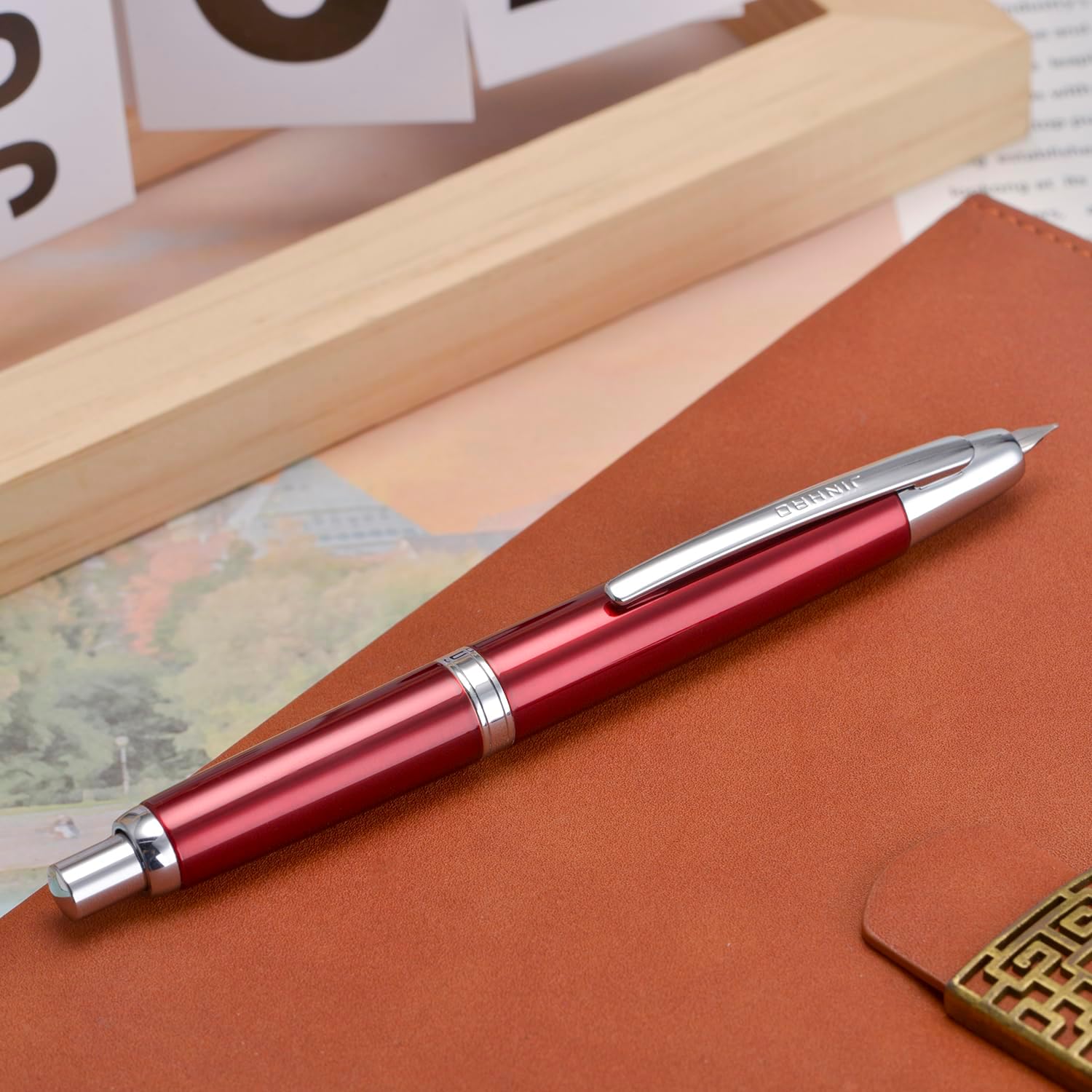 Jinhao 10 Capless Fountain Pen with Box,Retractable Fine Nib with Ink Converter Set (Silver Clip) - Image 29