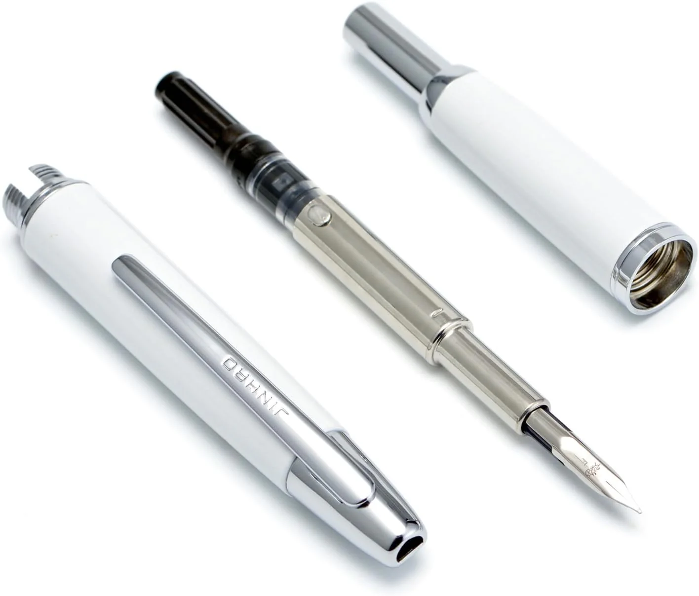 Jinhao 10 Capless Fountain Pen with Box,Retractable Fine Nib with Ink Converter Set (Silver Clip) - Image 5