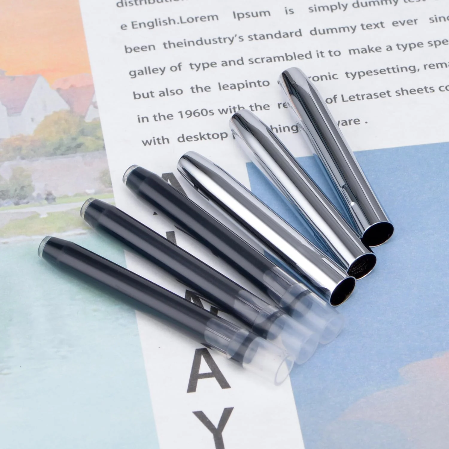Jinhao 10 Retractable Fountain Pen Accessories – 1 Pack Metal Protector Cap with Black Ink Cartridge - Image 5