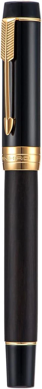 Jinhao 100 Centennial Mini Wood Fountain Pen – Fine Nib, Gold Trim, Arrow Clip – Elegant Writing Instrument (Black) - Image 5