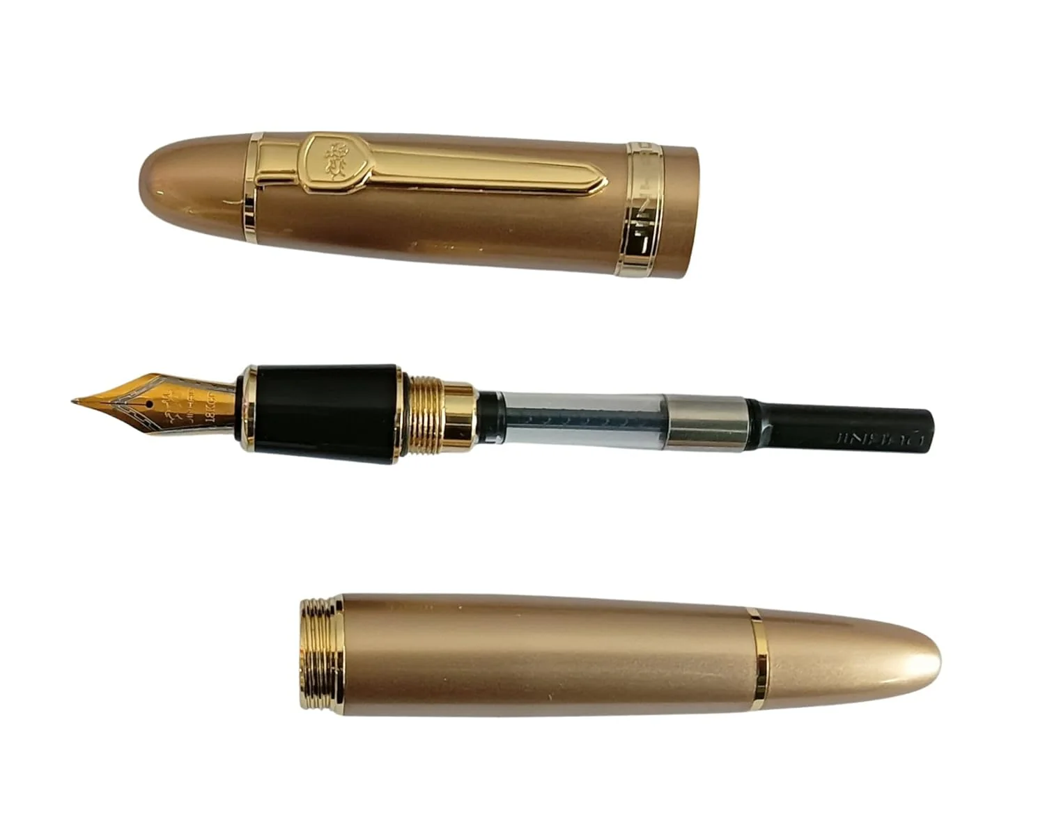 Jinhao 159 Heavyweight Signature Fountain Pen – Shiny Gold with Gold Trims, Streamlined Design, Medium Nib & Ink Converter - Image 4