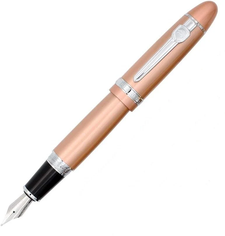 Jinhao 159 Heavyweight Signature Fountain Pen – Shiny Pink with Silver Trims, Streamlined Design, Medium Nib & Ink Converter - Image 2