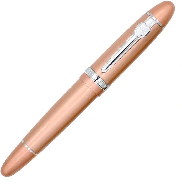 Jinhao 159 Heavyweight Signature Fountain Pen – Shiny Pink with Silver Trims, Streamlined Design, Medium Nib & Ink Converter - Image 4
