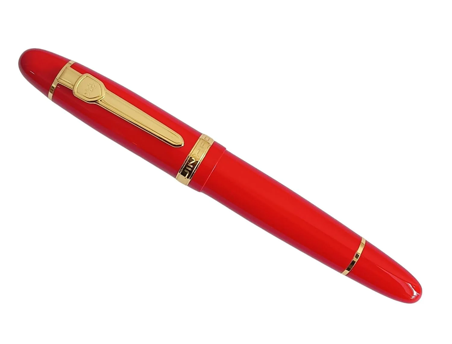 Jinhao 159 Heavyweight Signature Fountain Pen – Shiny Red with Gold Trims, Streamlined Design, Medium Nib & Ink Converter - Image 6