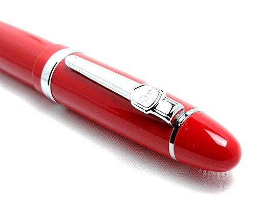 Jinhao 159 Heavyweight Signature Fountain Pen – Shiny Red with Silver Trims, Streamlined Design, Medium Nib & Ink Converter - Image 5